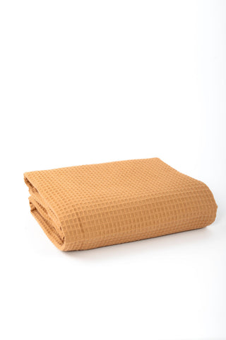 Caramel Cotton Waffle Bath Towel with Loop