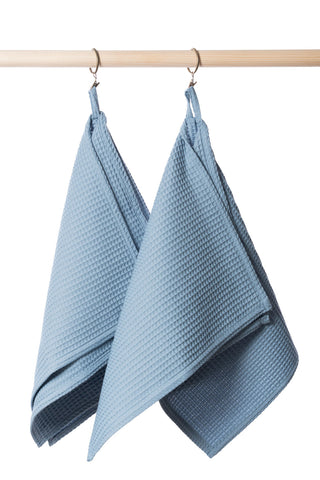 BLUE Cotton waffle towels