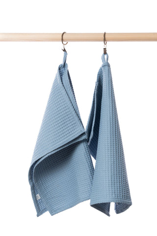 BLUE Cotton waffle towels
