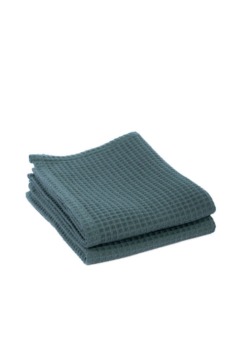 DARK GREEN Cotton waffle towels