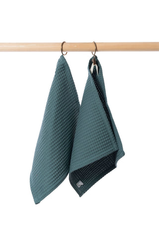 DARK GREEN Cotton waffle towels
