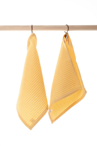 DZELTENS Kokvilnas vafeļauduma dvieļi