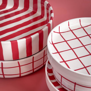 Bowl Stripes - sunset red