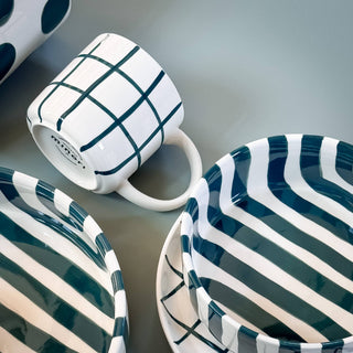 Large Bowl Stripes - gentle green