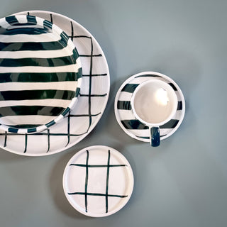 Large Bowl Stripes - gentle green