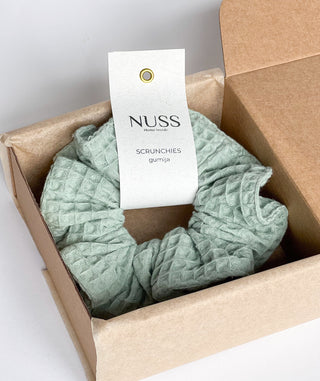 Piparmētru zaļa matu gumija - ''scrunchies''