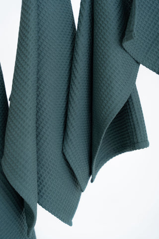 DARK GREEN Cotton waffle towels
