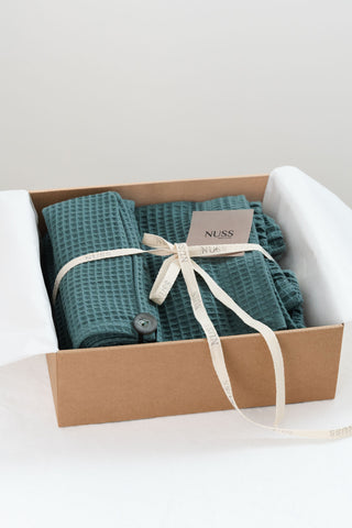 Komplekts  - pirts apmetnis + matu dvielis (zaļš)