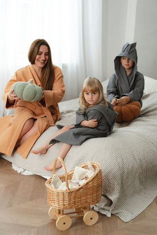 kids waffle robe for kids and woman | bērnu halāti ar kapuci