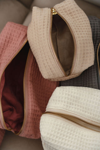  nuss Kosmētikas maki no dabīga auduma, dzelzs rāvējslēdzejs | Nuss cosmetic pouch